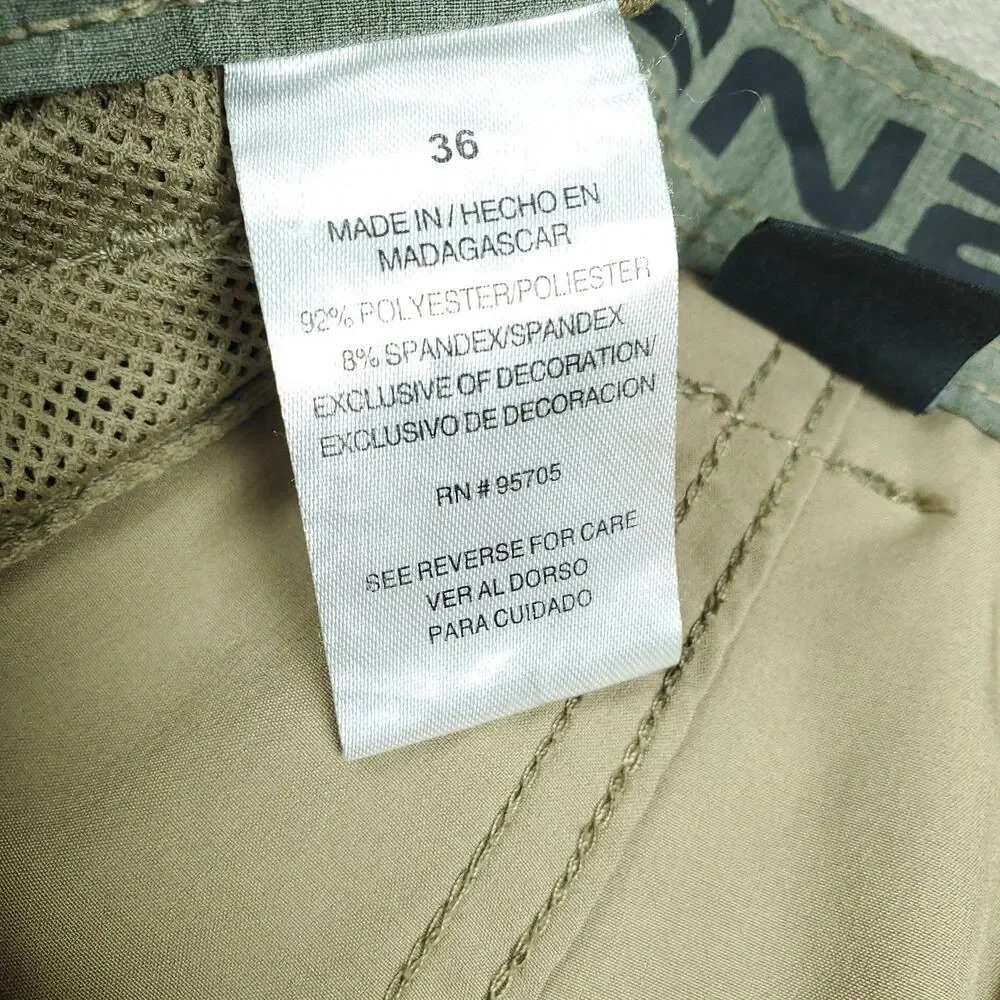 Denali Cargo Shorts Mens 36 Beige Stretch Lightweight Outdoor Travel Summer